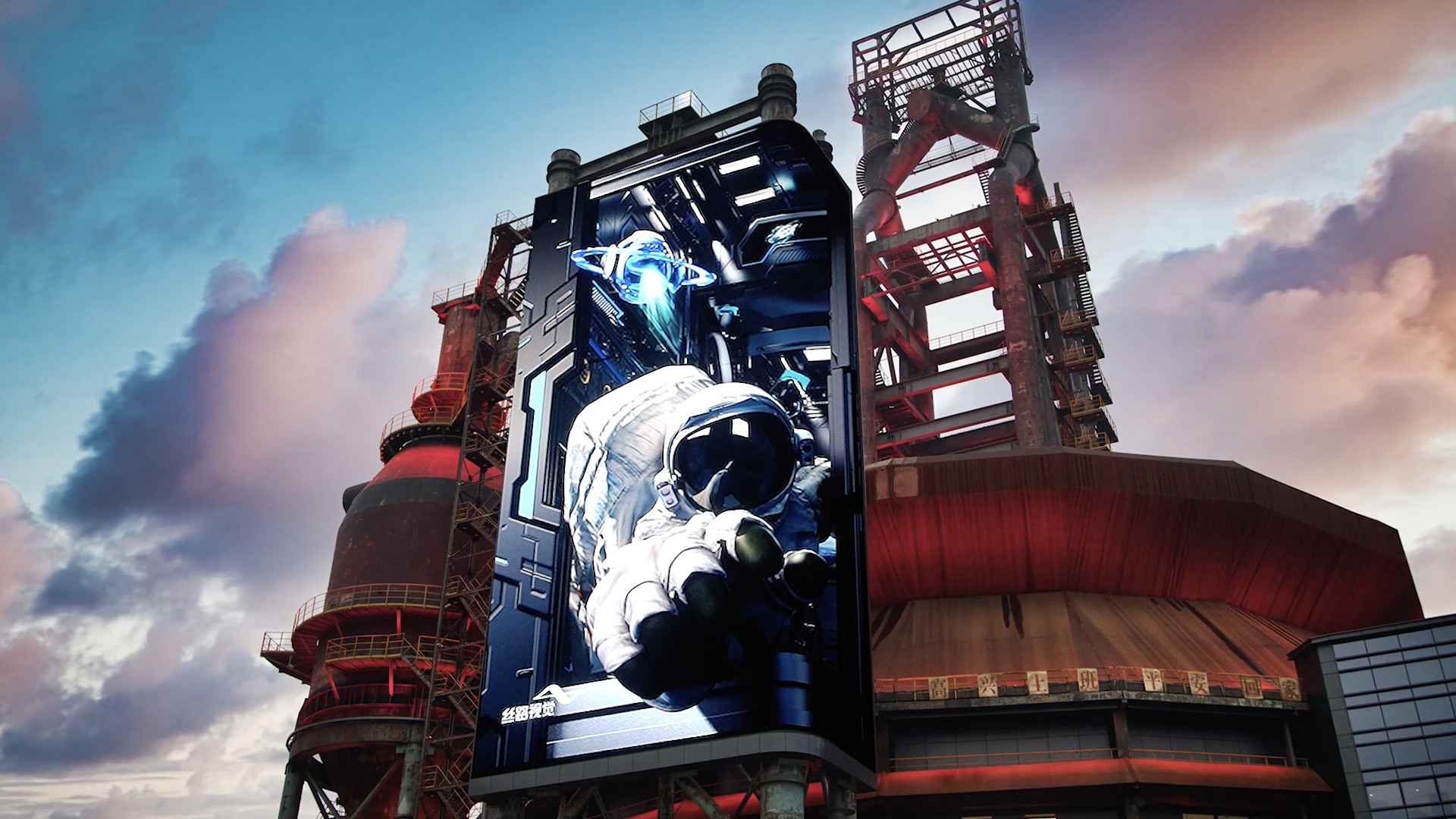 Shougang Garden Four Blast Furnace | Eye-Free 3D Screen